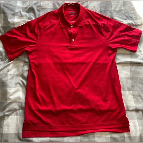 Lands End Outfitters Men’s Short Sleeve Polo Medium Red - Picture 2 of 7